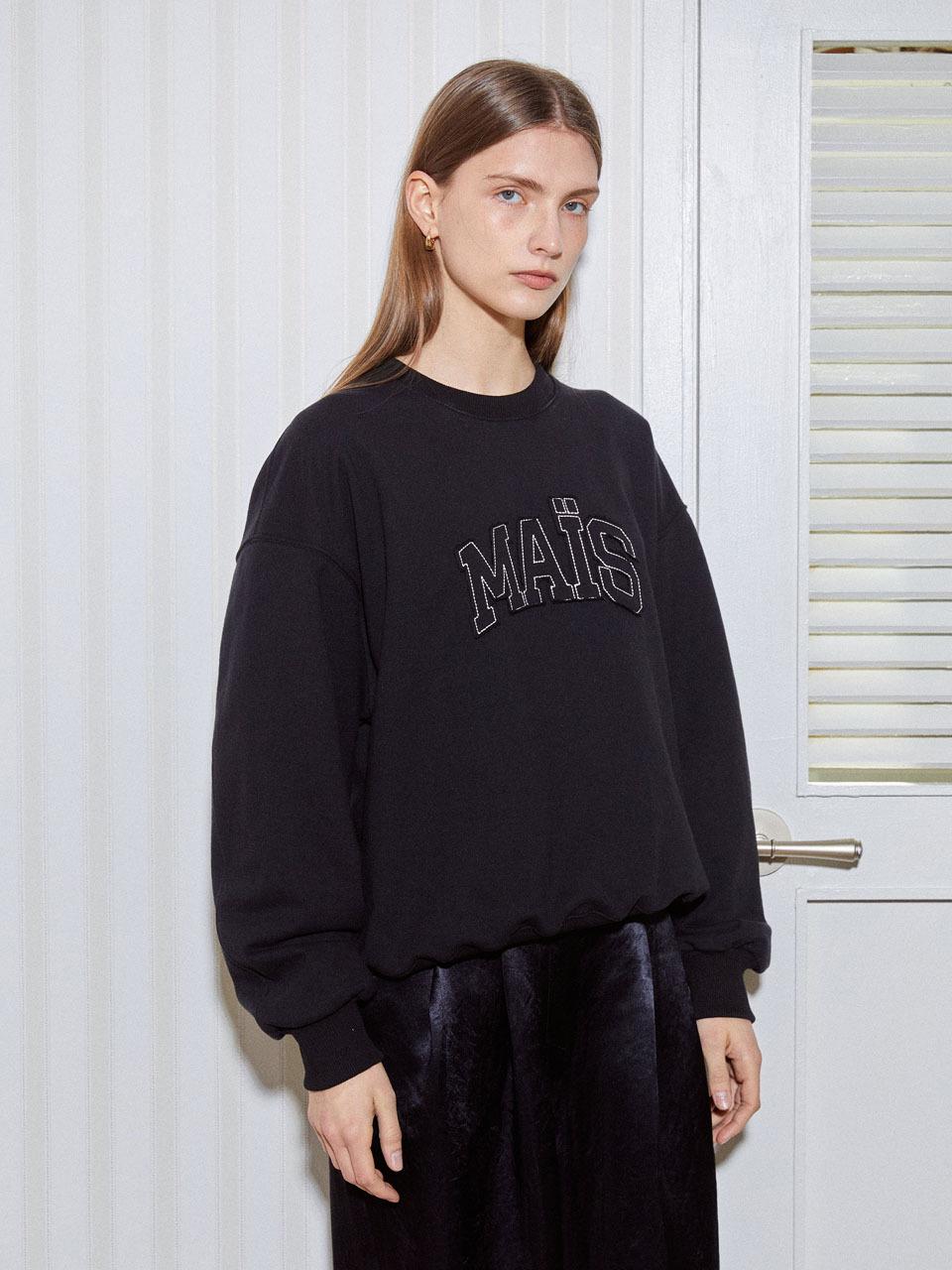 mais APPLIQUE LOGO SWEATSHIRT [BLACK]