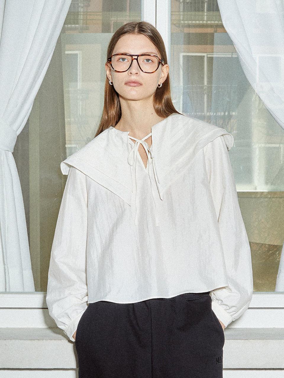mais DOUBLE BIG COLLAR SAILOR BLOUSE [WHITE]