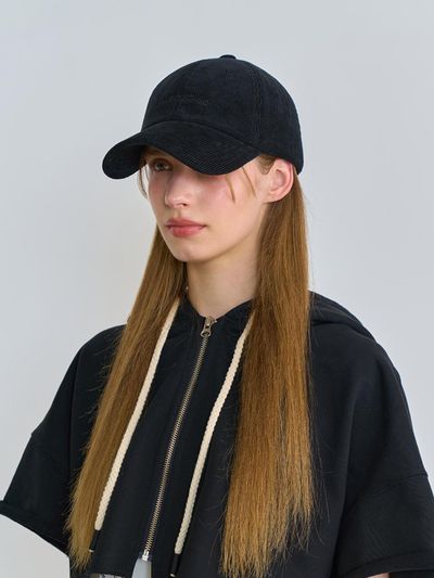 MAISON246 CORDUROY BALLCAP CAP [BK]