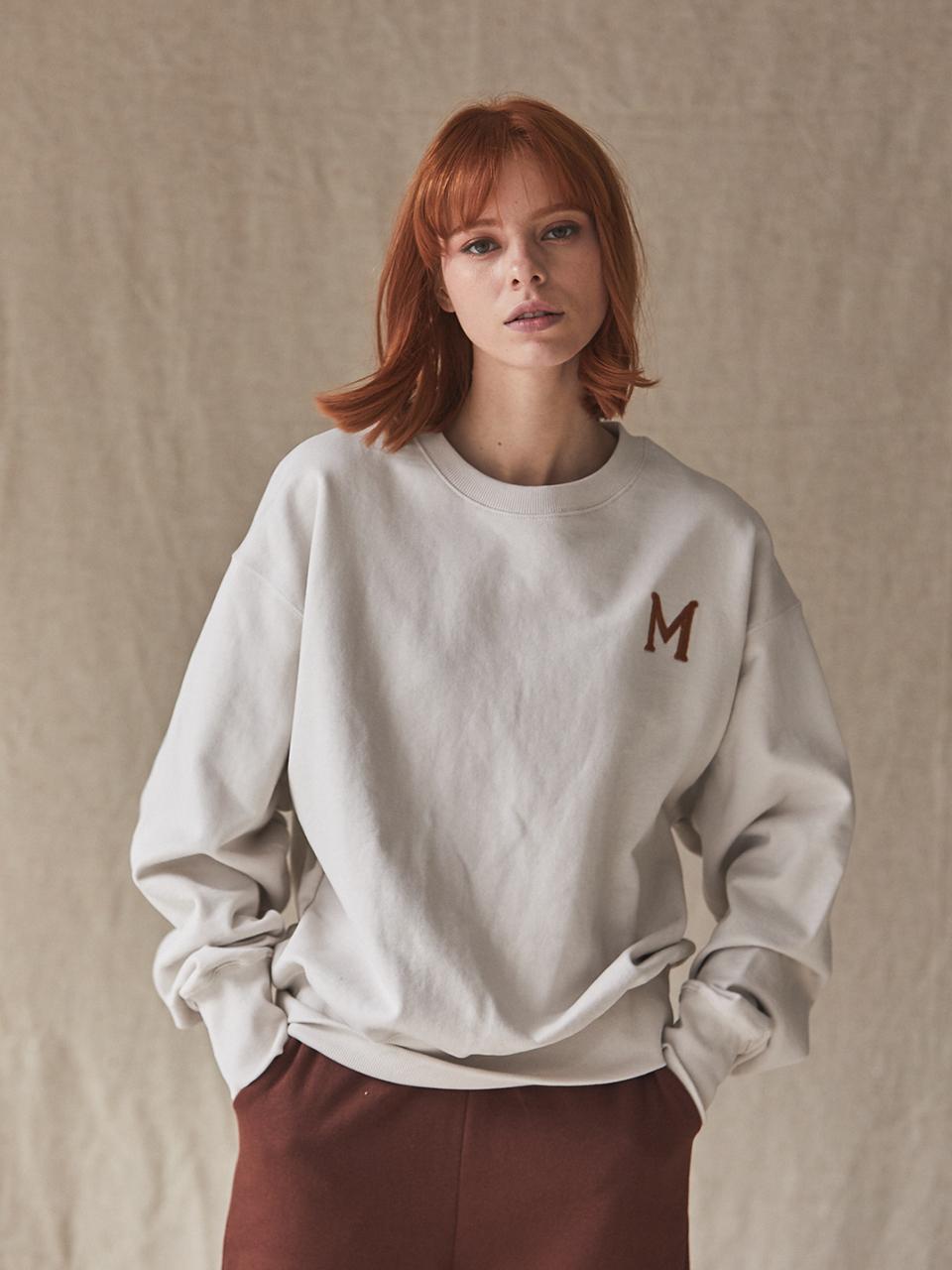 MAISON246 M LOGO SWEATSHIRT_OATMEAL BEIGE