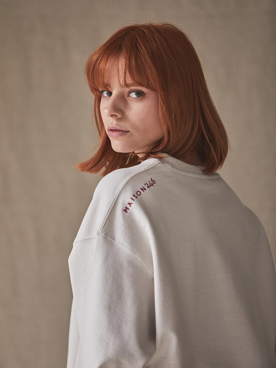 MAISON246 PATCH LOGO SWEATSHIRT_OATMEAL BEIGE
