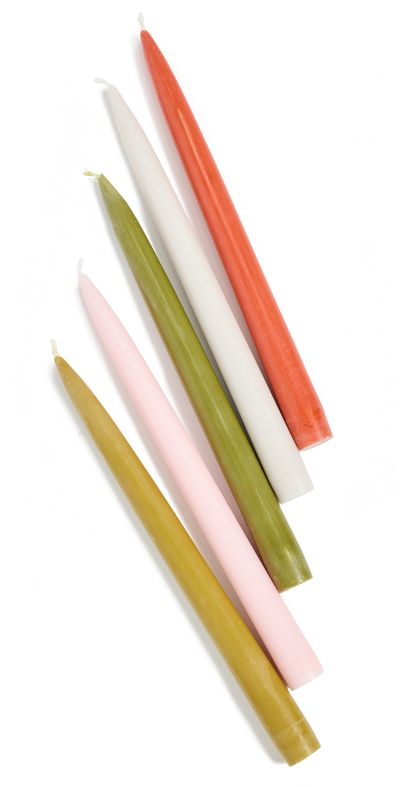 Maison Balzac Maison Balzac The Garden Set Of 5 Chandelles Rust/Pink/Olive/Pistachio One