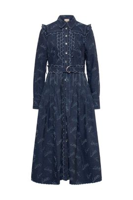 Maison Common Maison Common Belted Embroidered Jeans Dress
