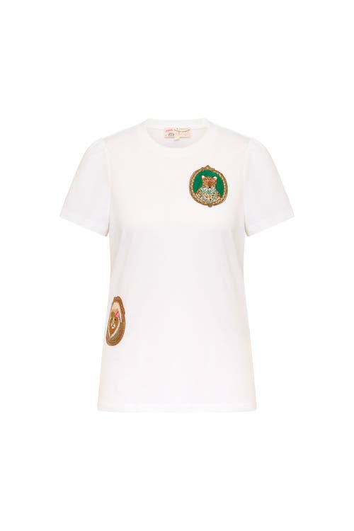 Maison Common Maison Common Cotton T-Shirt With Embroidery animal portrait motif 
