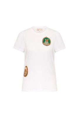 Maison Common Maison Common Cotton T-Shirt With Embroidery animal portrait motif 