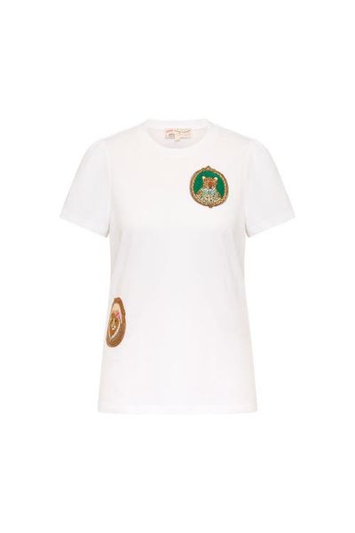 Maison Common Maison Common Cotton T-Shirt With Embroidery animal portrait motif 