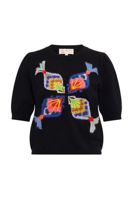 Maison Common Maison Common Embroidered Half Sleeve Pullover
