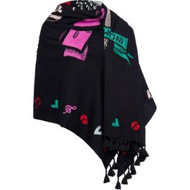 Maison Common Maison Common Embroidered Scarf With Tassels