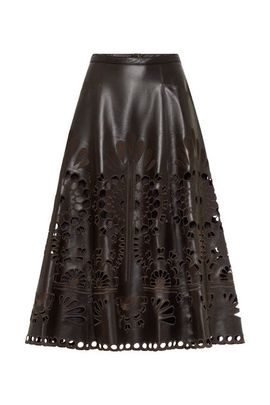 Maison Common Maison Common Embroidered Vegan Leather Skirt