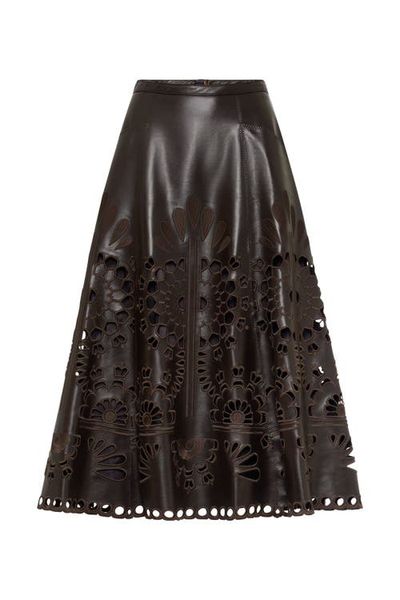 Maison Common Maison Common Embroidered Vegan Leather Skirt