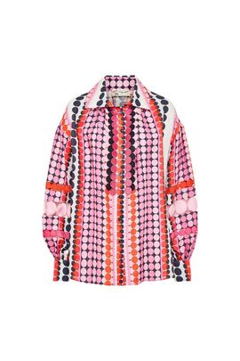 Maison Common Maison Common Over Sized Printed Linen Statement Blouse