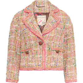 Maison Common Maison Common Plaid Tweed Jacket With Neon Trimming