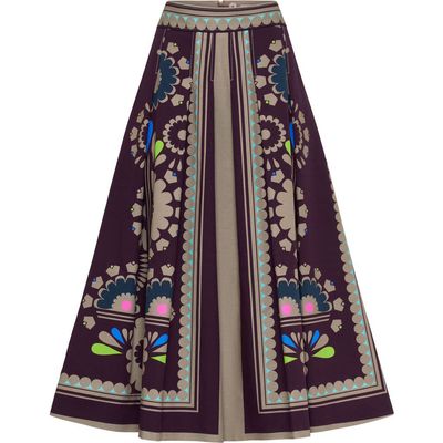 Maison Common Maison Common Printed Canvas Midi Skirt