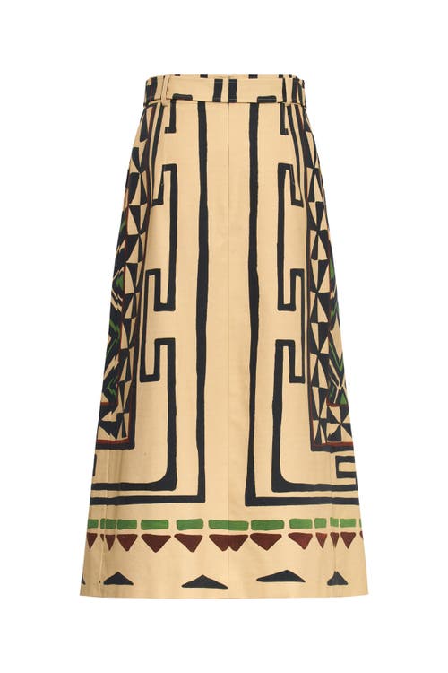 Maison Common Maison Common Printed Canvas Skirt With Belt