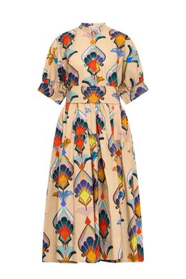 Maison Common Maison Common Printed Cotton Popelin Dress With Belt