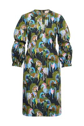 Maison Common Maison Common Printed Popelin Dress With Baloon Sleeves