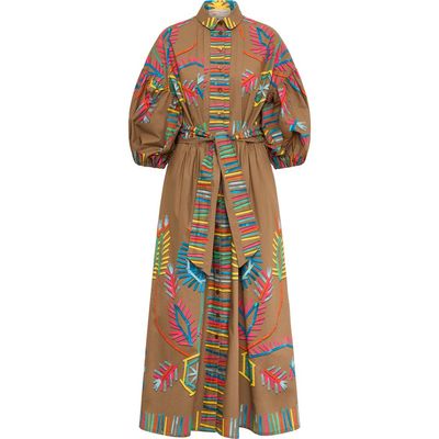 Maison Common Maison Common Printed Poplin Dress With Belt