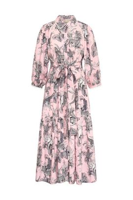 Maison Common Maison Common Printed Poplin Dress With Macrame Trim
