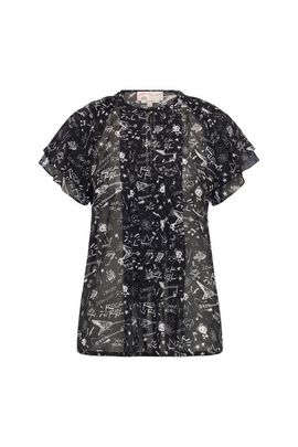 Maison Common Maison Common Printed Silk Geogette Blouse