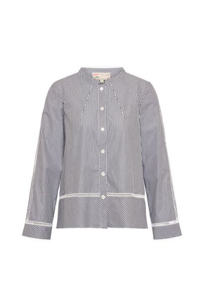 Maison Common Maison Common Striped Shirt With Eylet Trim