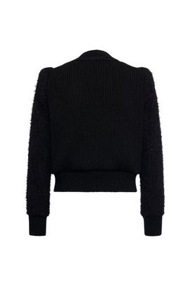 Maison Common Maison Common Tweed Bomber Jacket With Knitted Back