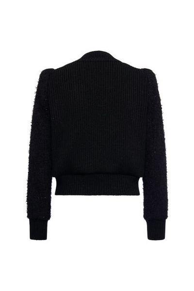 Maison Common Maison Common Tweed Bomber Jacket With Knitted Back