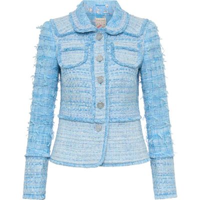 Maison Common Maison Common Tweed Patchwork Jacket With Fringes