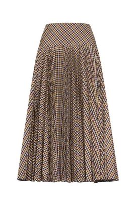 Maison Common Maison Common Vichy Taffeta Skirt With Plisse