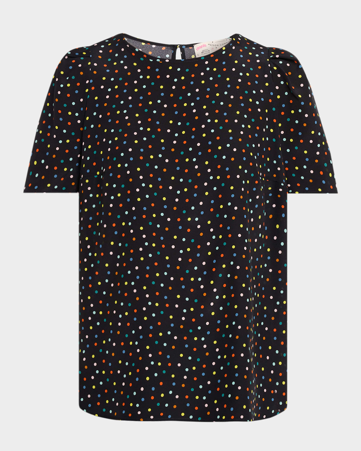 Maison Common Polka Dot Silk Blouse