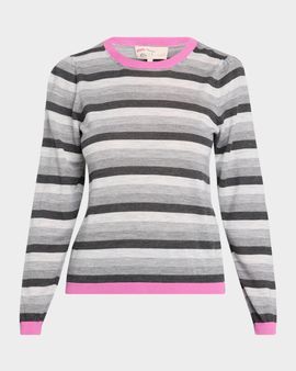 Maison Common Striped Lightweight Wool Crewneck Sweater