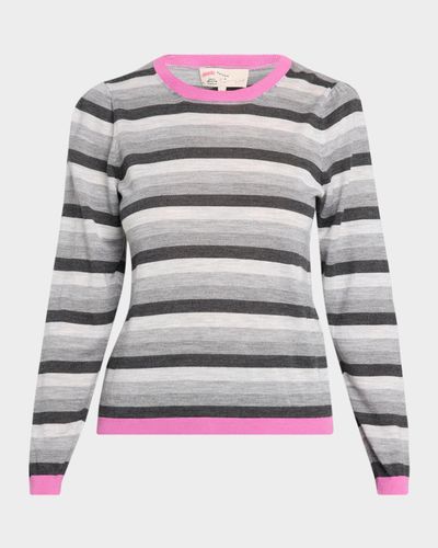 Maison Common Striped Lightweight Wool Crewneck Sweater