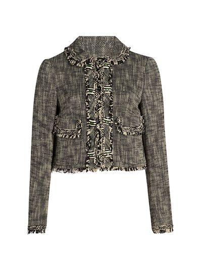 Maison Common Women's Cotton-Blend Tweed Crop Jacket