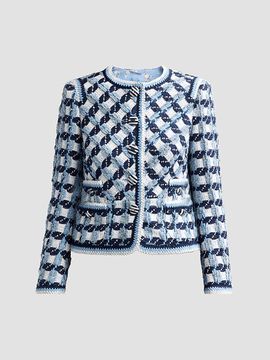 Maison Common Women's Cotton Bouclé Collarless Jacket