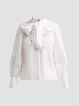 Maison Common Women's Embroidered Cotton Blouse