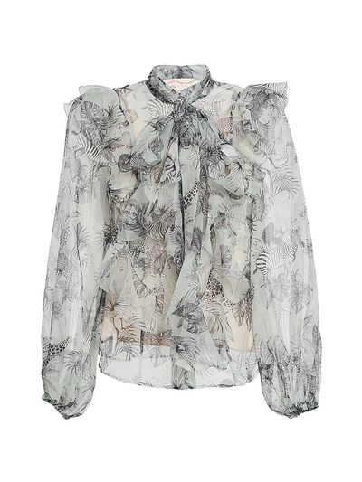 Maison Common Women's Floral Silk Organza Blouse