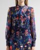 Maison Common Women's Floral Silk Organza Tieneck Blouse - 5