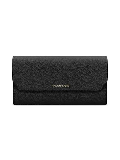 Maison de Sabre Women's Long Leather Flap Wallet