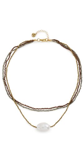 Maison Irem Maison Irem Triple Bronze Pearl Necklace Brown One