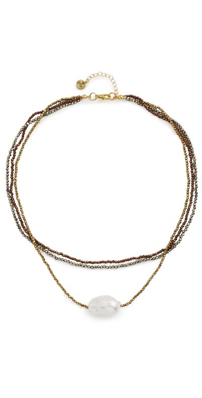 Maison Irem Maison Irem Triple Bronze Pearl Necklace Brown One