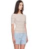 Maison Kitsuné Maison Kitsuné Beige Baby Fox Striped Fitted T-shirt - 2