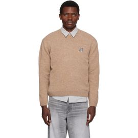 Maison Kitsuné Maison Kitsuné Beige Fox Head Lambswool Comfort Sweater