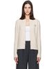 Maison Kitsuné Maison Kitsuné Beige Fox Head Lambswool High Neck Cardigan - 1