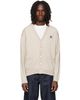 Maison Kitsuné Maison Kitsuné Beige Fox Head Merino Comfort Cardigan - 1