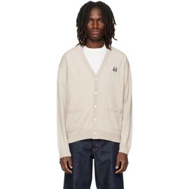 Maison Kitsuné Maison Kitsuné Beige Fox Head Merino Comfort Cardigan