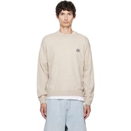 Maison Kitsuné Maison Kitsuné Beige Fox Head Merino Comfort Sweater