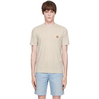 Maison Kitsuné Maison Kitsuné Beige Fox Head Regular T-shirt