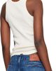 Maison Kitsuné Maison Kitsuné Beige 'Maison Kitsuné Paris' Ribbed Tank Top - 3