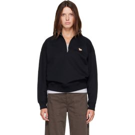 Maison Kitsuné Maison Kitsuné Black Baby Fox Half Zipped Sweatshirt