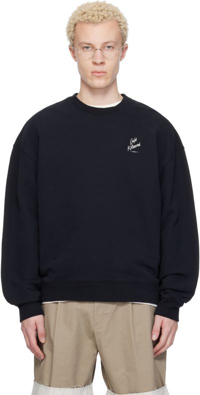 Maison Kitsuné Maison Kitsuné Black 'Café Kitsuné' Relax Sweatshirt