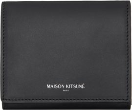 Maison Kitsuné Maison Kitsuné Black 'Maison Kitsuné Paris' Trifold Wallet